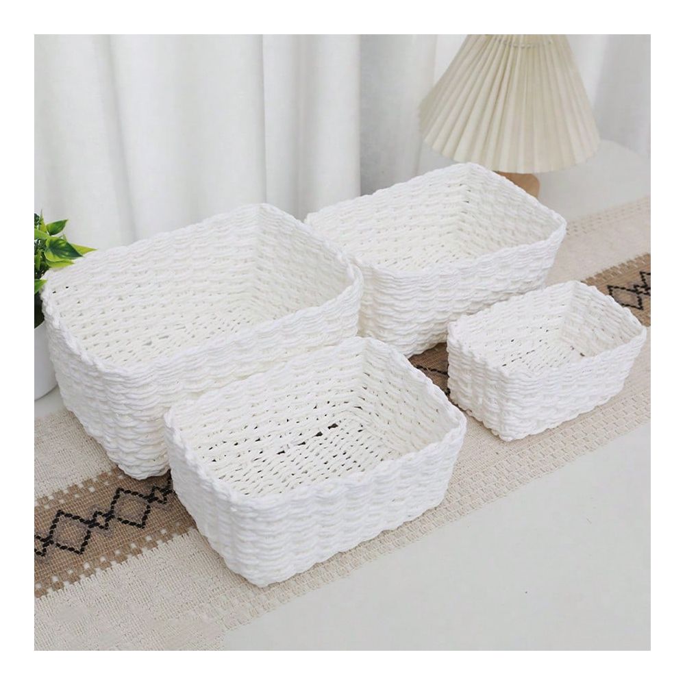 Woven Basket Set - Conjunto de 4 Cestas de Armazenamento