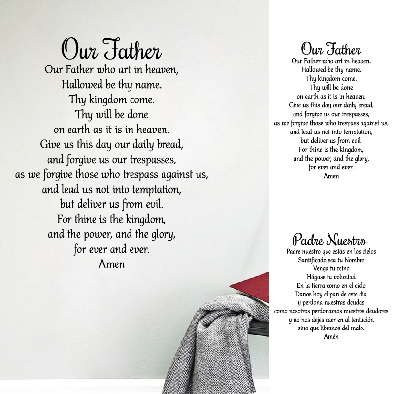 Interior Design Quotes - Decalque de oração do nosso pai,