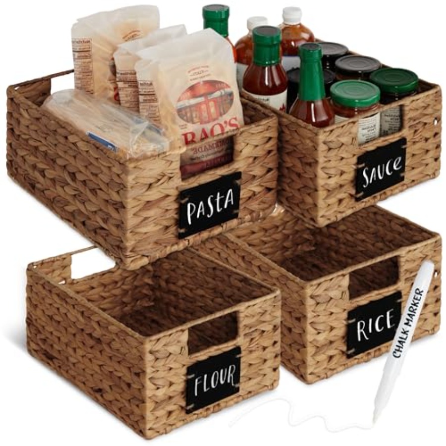 Woven Basket Set - Conjunto de organização de despensa: 4