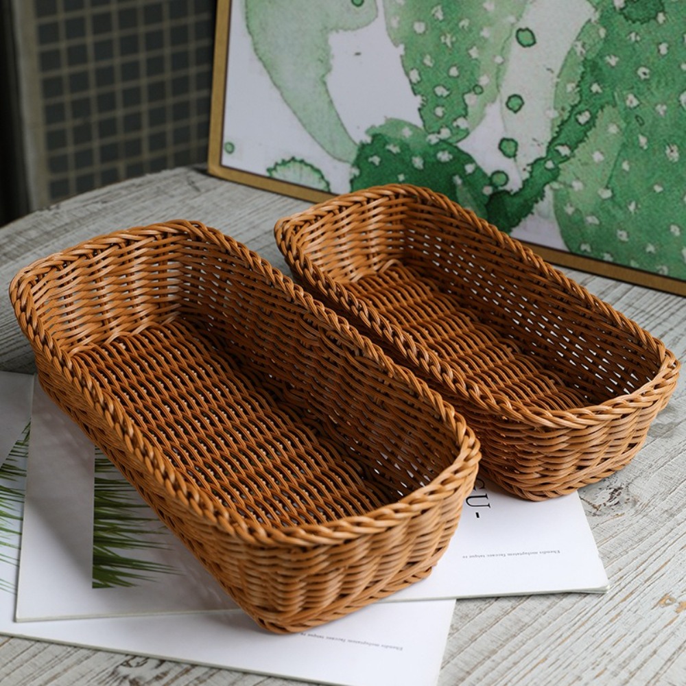 Woven Basket Set - Imitação de rattan cesta de armazenamento