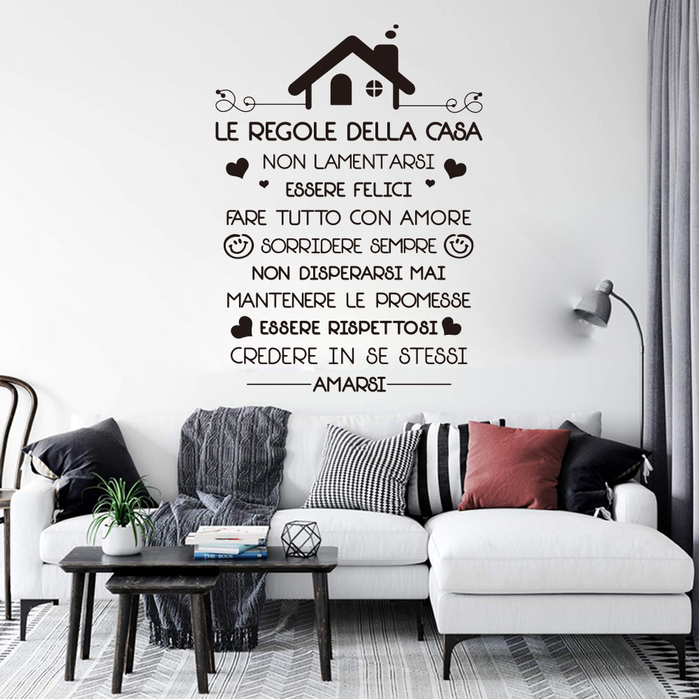 Interior Design Quotes - Decalque de parede regras de casa