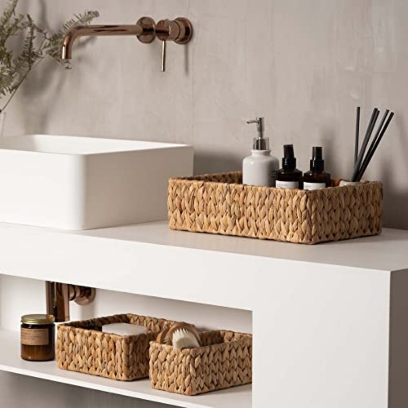 Woven Basket Set - Cestas de Vime para Organização, Conjunto