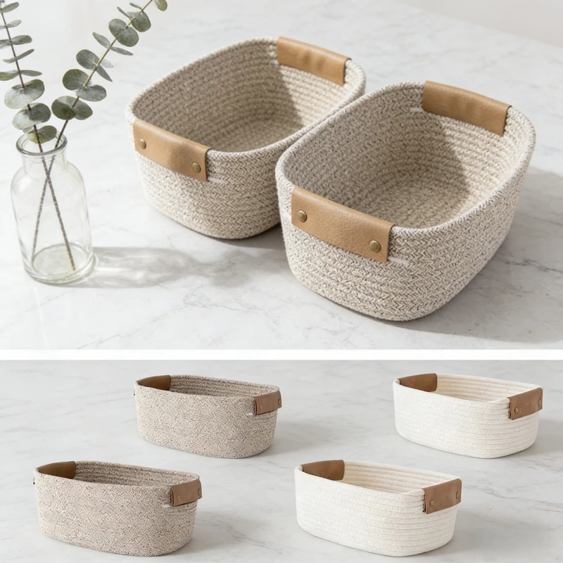 Woven Basket Set - Cesto Organizador Dobrável de Corda de