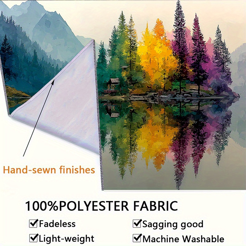 Colorido floresta lago mural d - Interior Design Hd avaliação e preço