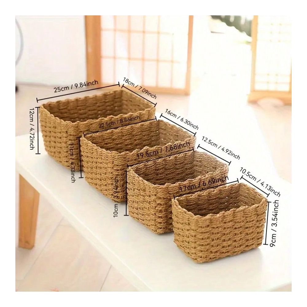 Conjunto de 4 Cestas de Armaze - Woven Basket Set avaliação e preço