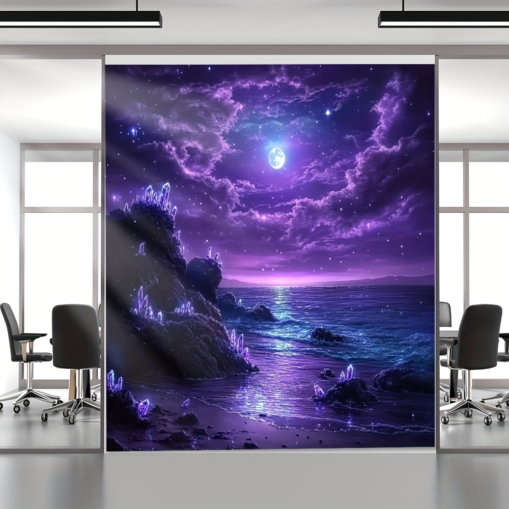 Roxo lua oceano noite mural de - Interior Design Hd avaliação e preço