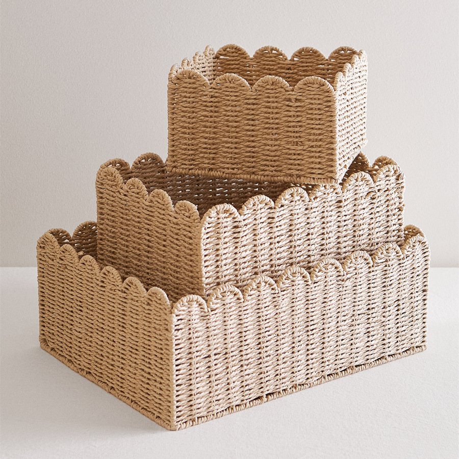Cesta de armazenamento tecida  - Woven Basket Set avaliação e preço