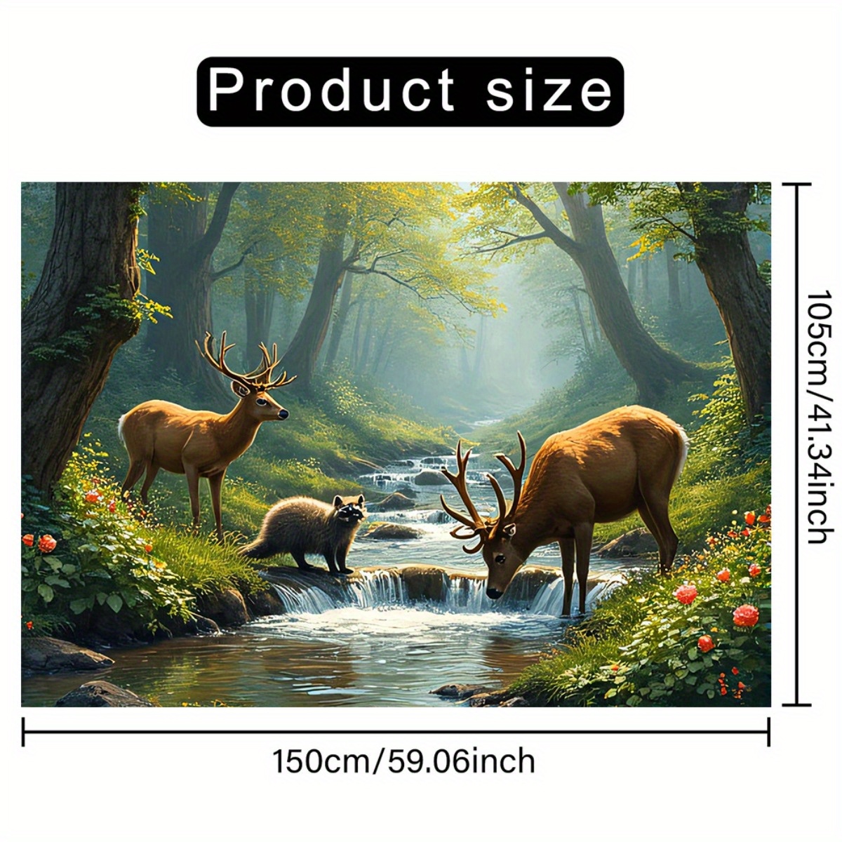 Cervos floresta fluxo mural de - Interior Design Hd avaliação e preço